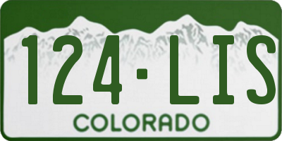 CO license plate 124LIS
