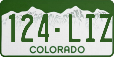 CO license plate 124LIZ