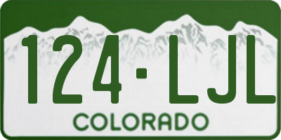 CO license plate 124LJL