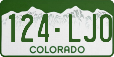 CO license plate 124LJO