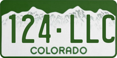 CO license plate 124LLC