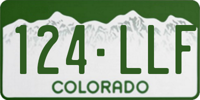 CO license plate 124LLF