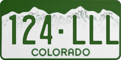 CO license plate 124LLL