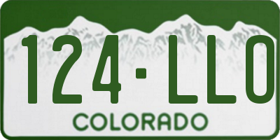 CO license plate 124LLO