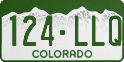 CO license plate 124LLQ