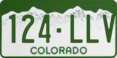 CO license plate 124LLV
