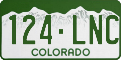 CO license plate 124LNC