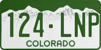 CO license plate 124LNP