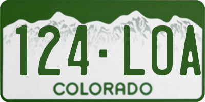 CO license plate 124LOA