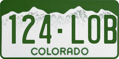 CO license plate 124LOB