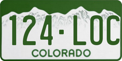 CO license plate 124LOC