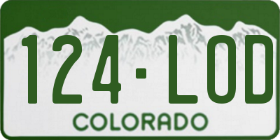 CO license plate 124LOD