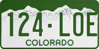 CO license plate 124LOE