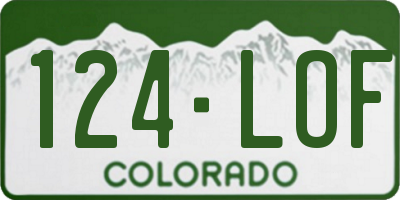 CO license plate 124LOF