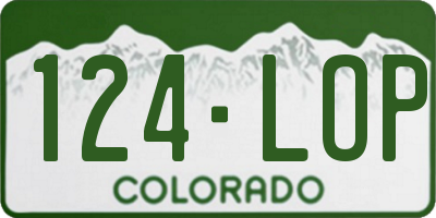 CO license plate 124LOP