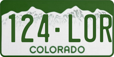 CO license plate 124LOR