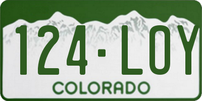 CO license plate 124LOY