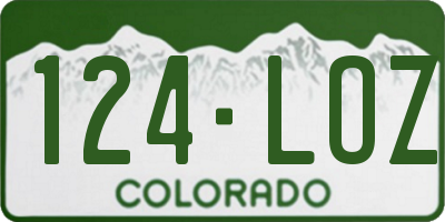 CO license plate 124LOZ