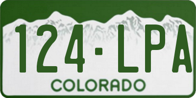 CO license plate 124LPA