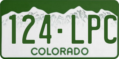 CO license plate 124LPC