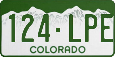 CO license plate 124LPE