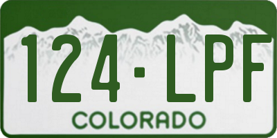 CO license plate 124LPF