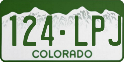 CO license plate 124LPJ