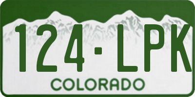 CO license plate 124LPK