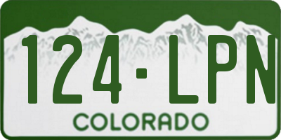 CO license plate 124LPN