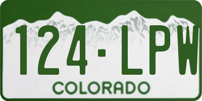 CO license plate 124LPW