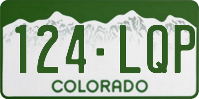 CO license plate 124LQP