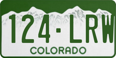 CO license plate 124LRW
