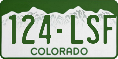 CO license plate 124LSF