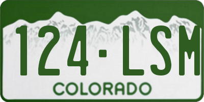 CO license plate 124LSM