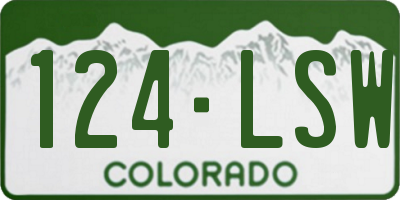 CO license plate 124LSW