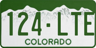 CO license plate 124LTE