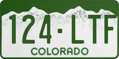 CO license plate 124LTF