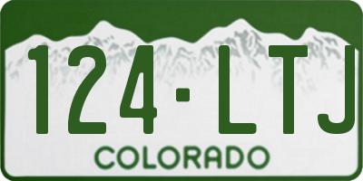 CO license plate 124LTJ