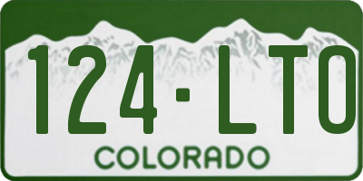 CO license plate 124LTO