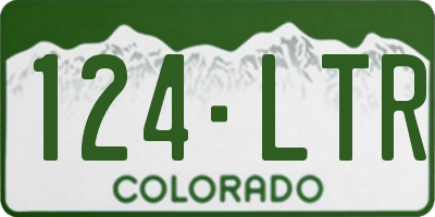 CO license plate 124LTR