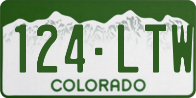 CO license plate 124LTW