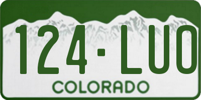 CO license plate 124LUO