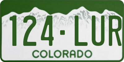 CO license plate 124LUR