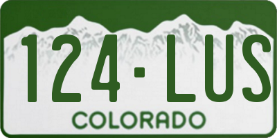 CO license plate 124LUS