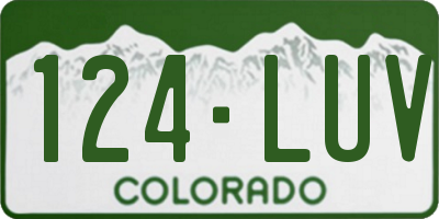 CO license plate 124LUV