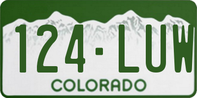 CO license plate 124LUW