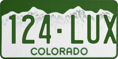 CO license plate 124LUX