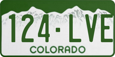 CO license plate 124LVE