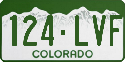 CO license plate 124LVF
