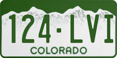 CO license plate 124LVI